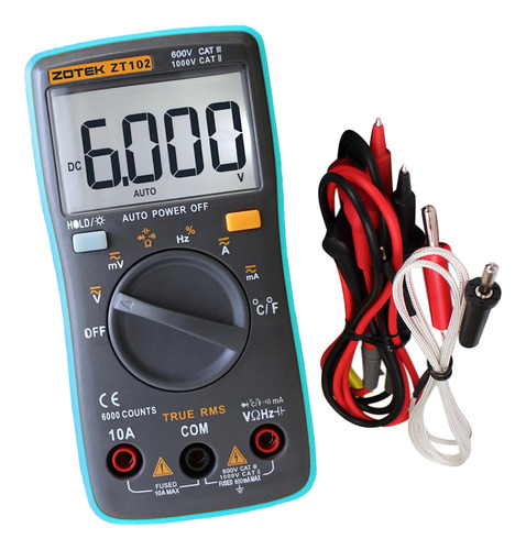 Multímetro Digital De Rango Automático 6000 Amp Ohm