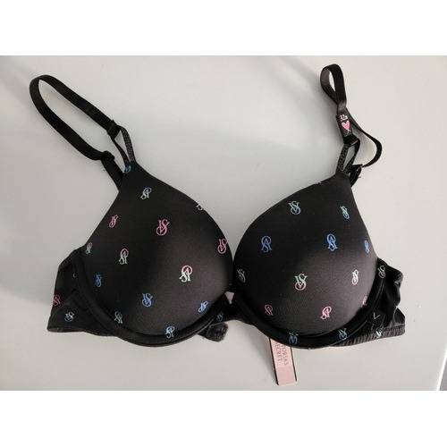 Sexy Tee Push-up Bra Corpiño Victorias Secret Negro Talle32b