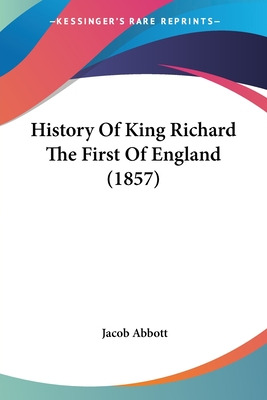 Libro History Of King Richard The First Of England (1857)...