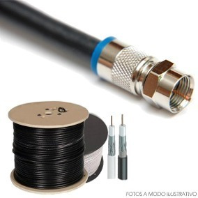 Imagen 4 de 4 de 5mts Cable Coaxil Armado C/ Conector Rg6 Compresion En Bolsa