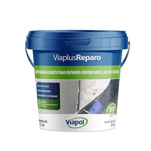 Viaplus Reparo Impermeabilizante 4kg Viapol Rodapé / Parede