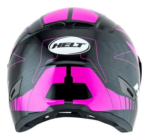 Imagem 2 de 4 de Capacete Helt Cross Vision Shock Preto/rosa