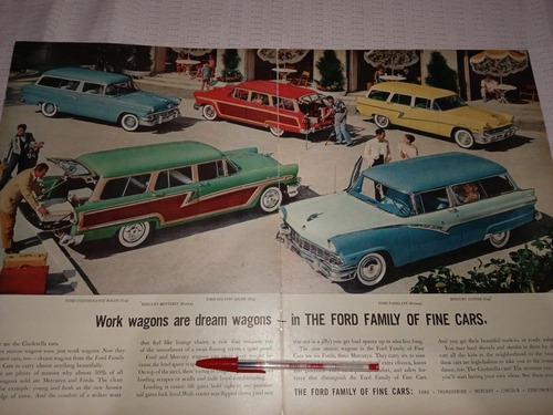 Póster De Coches Ford Family Of Fine Cars. 1956. 