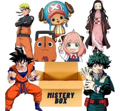 Caja Misteriosa De Anime - Mystery Box + 6 Productos + $500