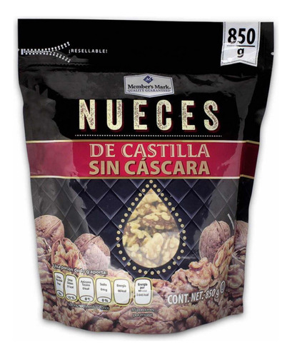 Nueces De Castilla Sin Cáscara Marca Member's Mark 850 Grams