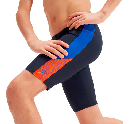 Traje Baño Natación Niño Speedo Dive Jammer Azul Naranja
