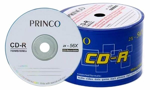 Cd -r Princo Con Rotulo X 100 Unidades Genuino En Blanco 56x