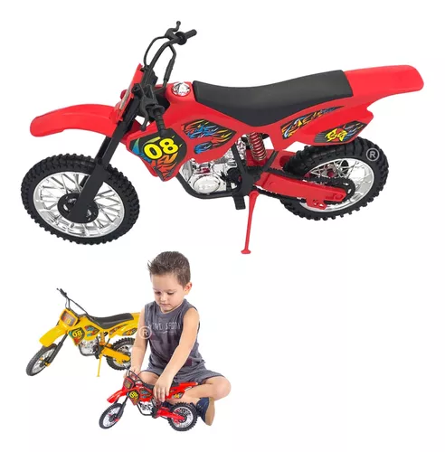 Moto de Motocross de Brinquedo com Apoio - Vermelho