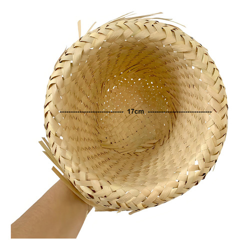 Chapéu De Palha Desfiado Infantil Festa Junina Kit Com 10