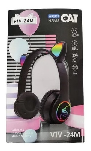 Diadema Auricular Bluetooth Radio Fm Micro Sd Luz Led Rgb 