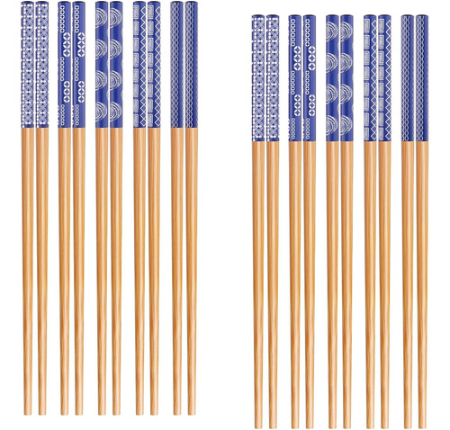 Juego De 10 Palillos De Bambú, Reutilizables, Estilo Japonés