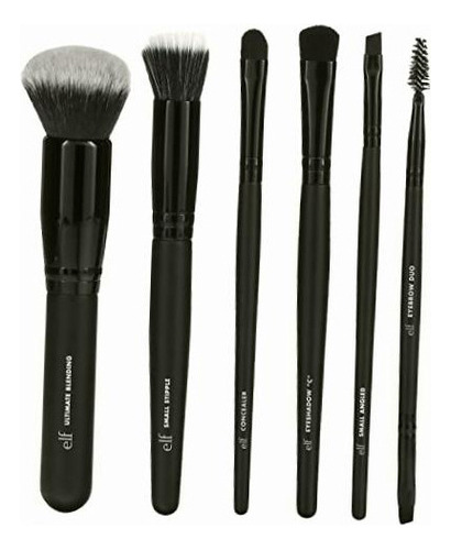 E.l.f. Fawless Face, Colección De 6 Piezas De Brochas Color Negro