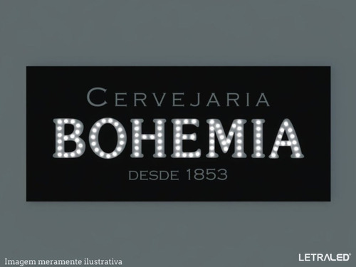 Painel Luminoso Led Frontal Cerveja Bohemia Luminária Bar