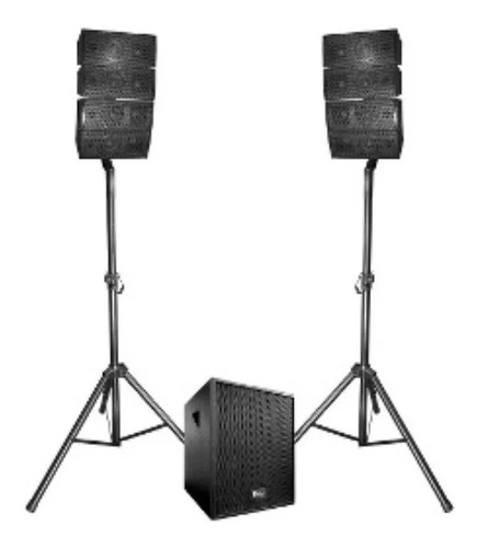 Sistema De Audio Line Array Sub 15 + 8 Parlantes 6.5¨ Escar