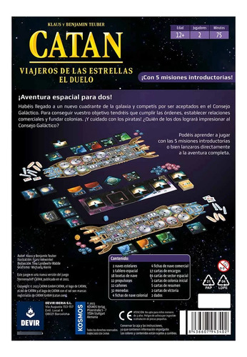 Juego Catan El Duelo - Viajeros De Las Estrellas