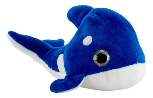 Bichinho De Pelucia Baleia Fofa Com Olho Brilhante Bbr Toys Cor Azul