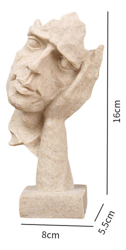 Figura De Escultura De Cara, Colección De Color Arenisca