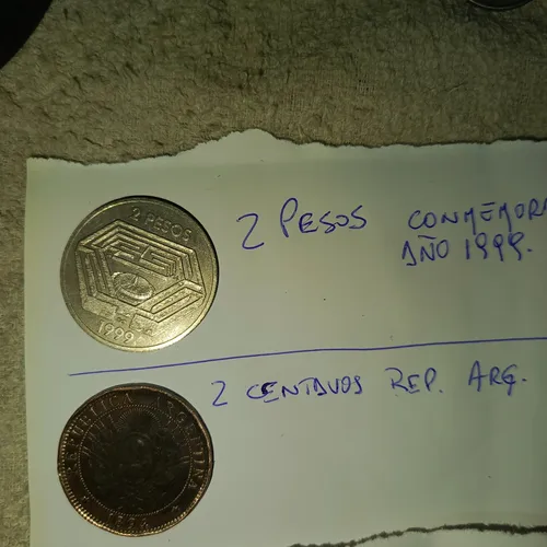 Moneda Argent 2$ 1999 Conmem Borges 2 Centavos 1894 Argenti (Usado)