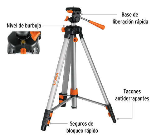 Tripie Extensible 1.45m Nivel Camara 1/4´ Giro Seguro 100811