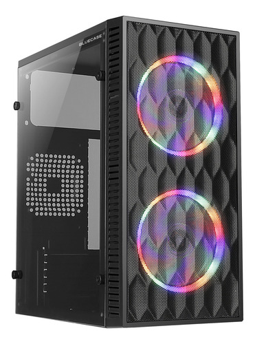 Gabinete Gamer Sem Fonte Bg-57 Hive Bluecase - 2 Cooler Cor Preto