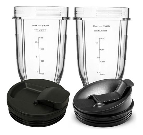 Para Vaso Nutri Ninja De 18 Oz Con 2 Tapas De Sellado, Adecu