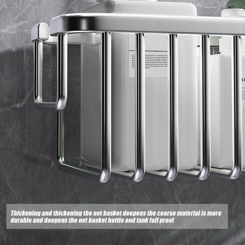 Estante De Baño De Aluminio Sin Taladrar, Estante De Ducha