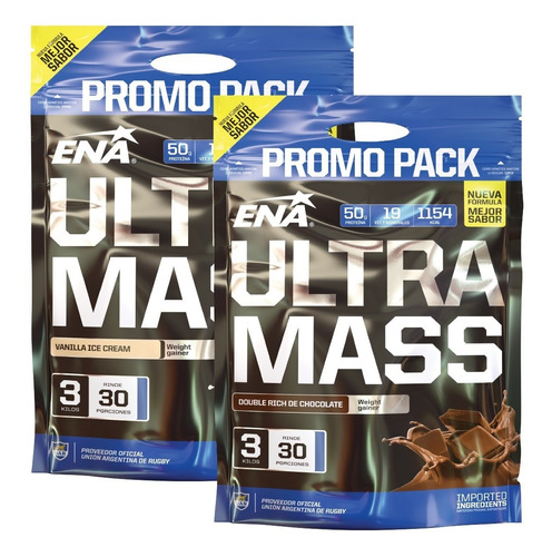 2x1 Ultra Mass Ena 3kg Proteina+carbohidrato Aumento De Peso