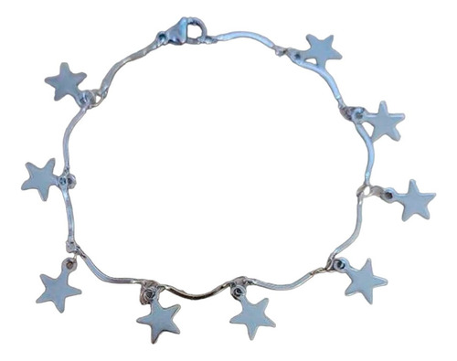 Tobillera Pulsera Lluvia Estrellas Plateada Jfp07