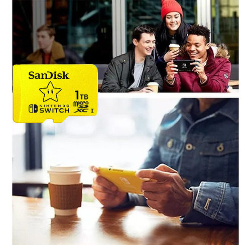 Memoria Sandisk 1tb Micro Sdxc Nintendo Switch 100mb/s 4k Tarjeta de Memoria MicroSD 1TB SanDisk Para Nintendo Switch, Velocidad de Transferencia de hasta 100MB/s, Ideal Para Juegos y Descargas Rápida