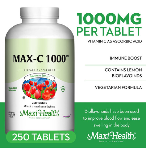 Maxi Health Vitamina C 1000 Mg Tabletas 250