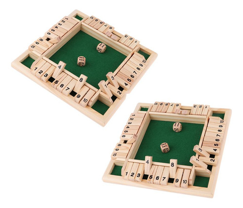 2 X Jogo De Tabuleiro De Dados De Madeira Com 4 Lados E 10
