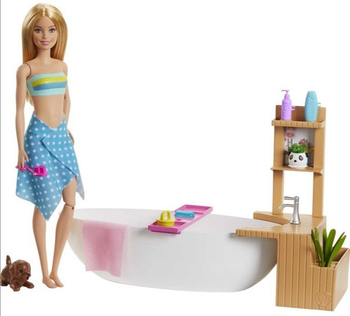 Barbie Baño Con Espuma - Accesorios -  - Original Mattel