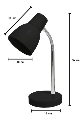 Imagen 2 de 10 de Velador Mesa Barral Flexible Escritorio E27 Apto Led Oferta