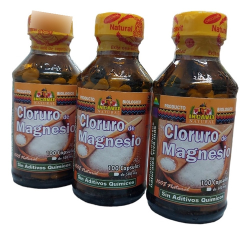 Cloruro De Magnesio (pack De 3 Frascos )cápsulas De 500 Mg