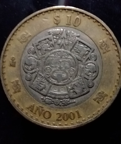 Moneda De 10 Pesos Circulada Año 2001