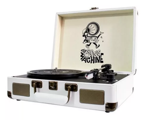 Tocadiscos Vinilo Marca The Song Machine Portátil T316 Blanco