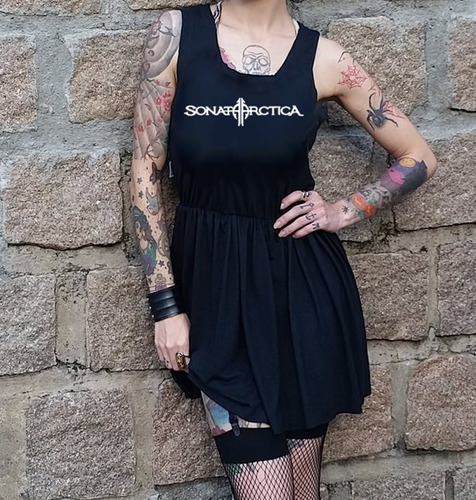 Vestido Feminino Curto Roupa Rock Sonata Arctica Power Metal