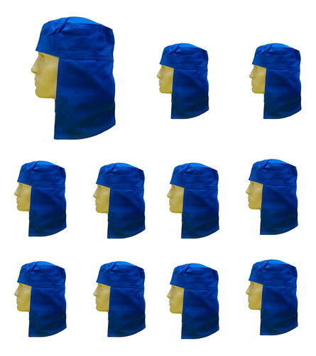 Kit C/ 20 Touca Capuz Árabe Brim Azul Soldador Proteção Sol