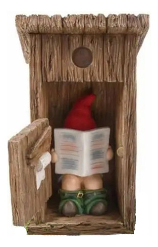 Gnome Toilet Lee El Periódico Y Se Olvida De Cerrar La Puert