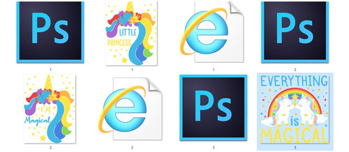 Unicornios Vectores 9 Diseños Plantillas Para Sublimar Png