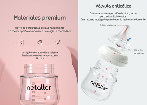 Set 2 Mamaderas Con Protectores 3 Chupetes Caja Lubabycas