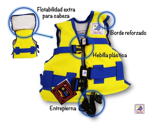Imagen 4 de 5 de Chaleco Salvavidas Nautika Azamar Para Niño Hasta 35kg