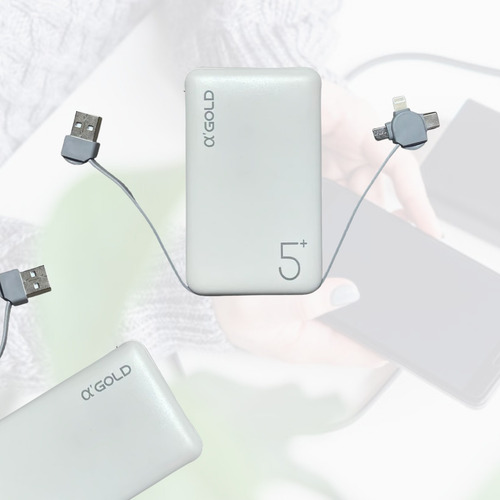 Carregador 3 Em 1 Portátil 5000mah Com Alta Eficiência