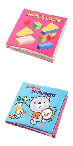 2 Peças Meus Primeiros Livros Macios Brinquedo Sensorial