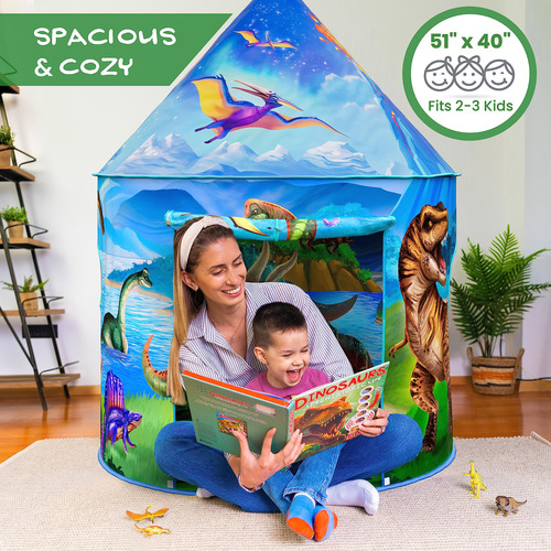 Tienda De Campaña W&o Dino Paradise Con Botón De Rugido, Jug