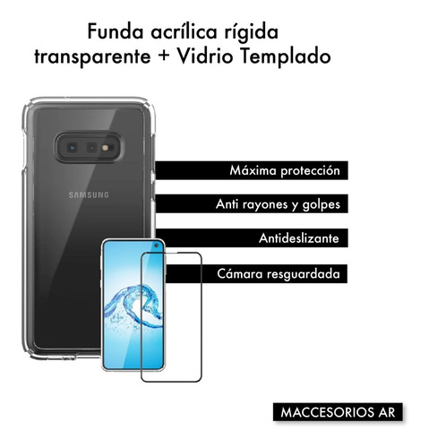 Imagen 2 de 10 de Funda Acrílica + Vidrio Compatible Samsung S10 Edge