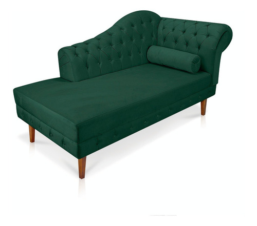 Divã Recamier Capitonê Mônaco 165 Cm Suede Verde - D'rossi