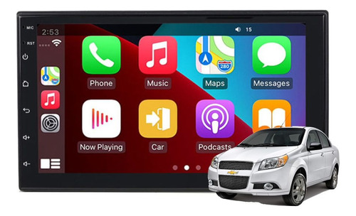 Radio Multimedia Android 7p Kit Chevrolet Aveo Wifi Gps Cam. Color Negro