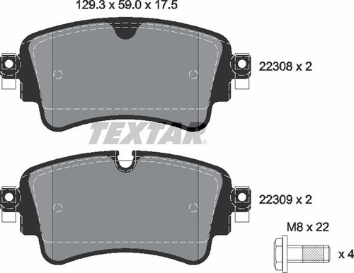 Imagen 3 de 8 de Juego De Pastillas Traseras Textar Alemanas Audi A7 A8 Q5 Q7