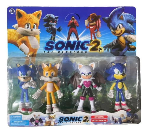 Muñecos Sonic Flexibles Blíster X 4 Personajes The Hedgehog